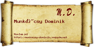 Munkácsy Dominik névjegykártya